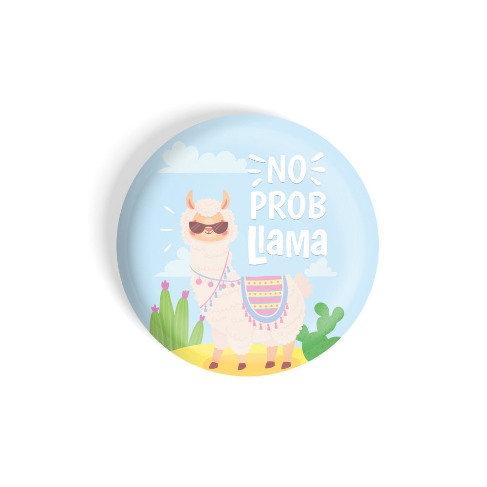 dhcrafts Round Fridge Magnet Quotes Multicolour No Probllama D1 Glossy Finish Design Pack of 1 (75 mm)